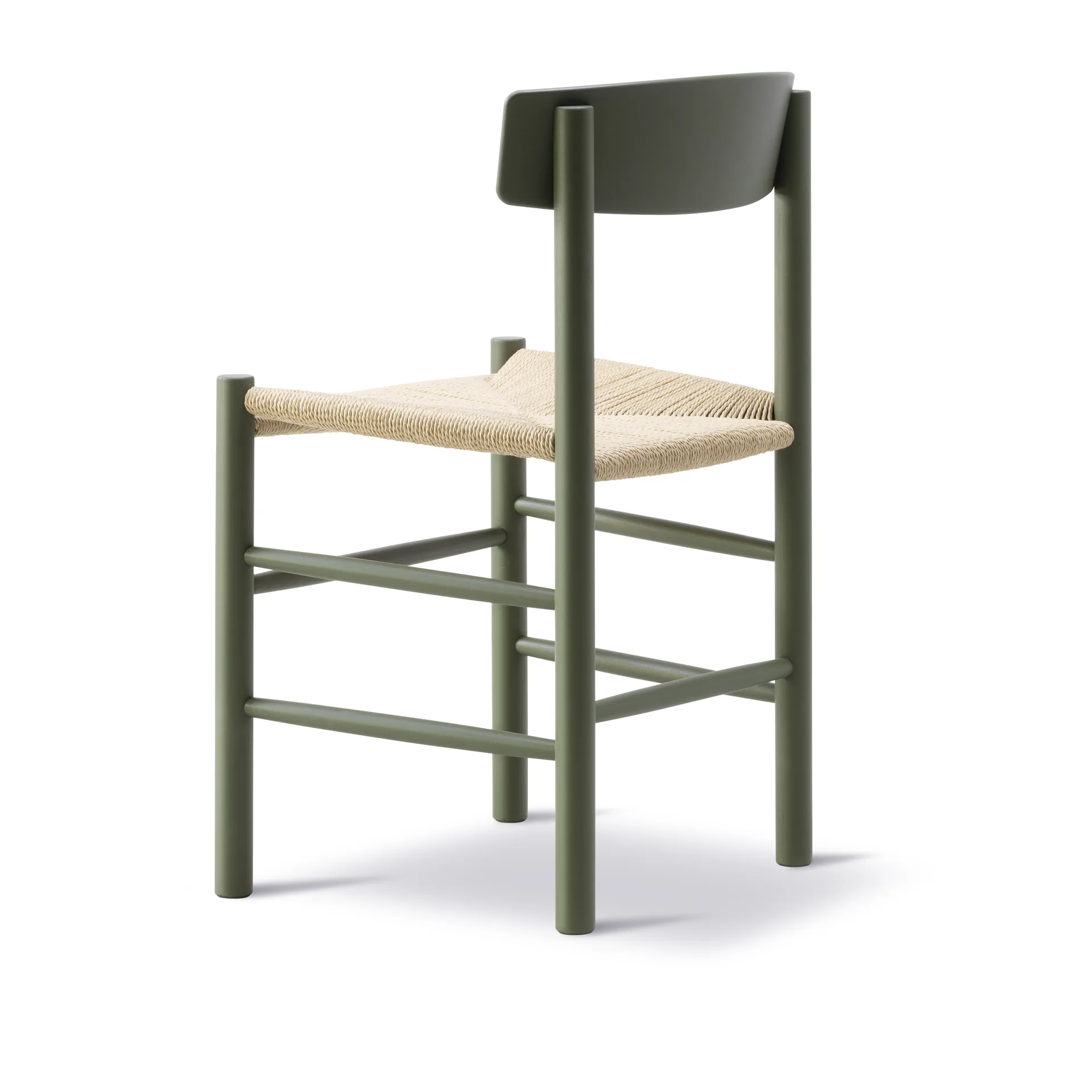 J39 stoel, Khaki green – gevlochten natuur Fredericia Furniture