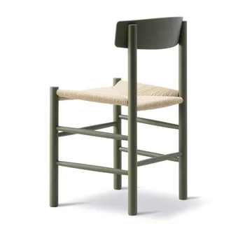 J39 stoel - Khaki green – gevlochten natuur - Fredericia Furniture
