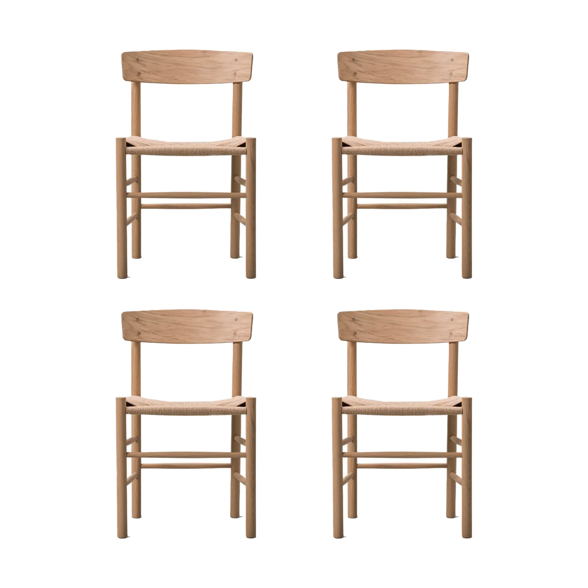 J39 stoel, Licht geolied eik-gevlochten naturel, 4-pack,  Fredericia Furniture