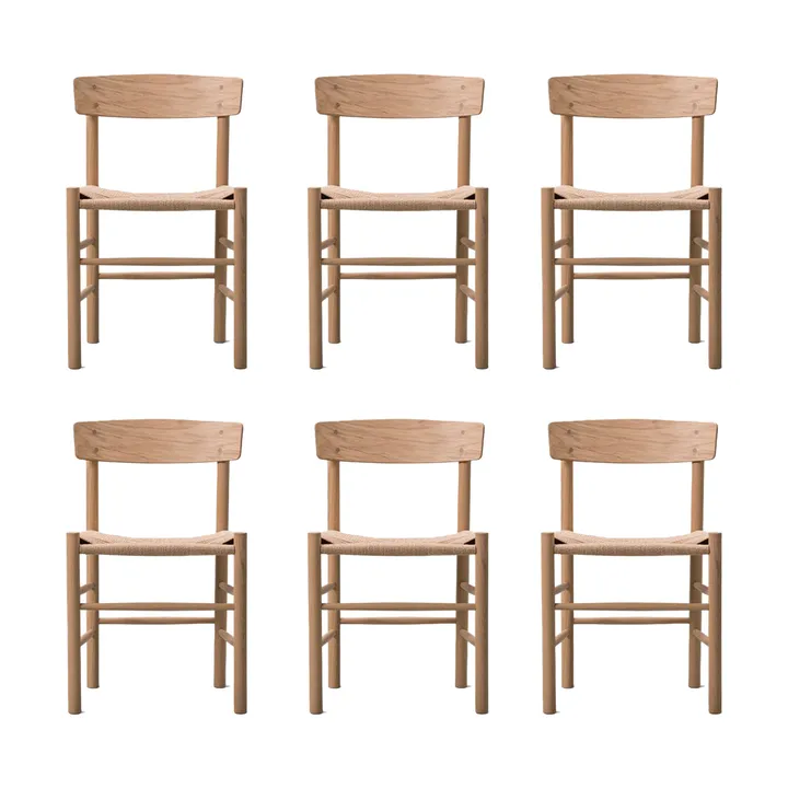 J39 stoel, Licht geolied eik-gevlochten naturel, 6-pack - Fredericia Furniture
