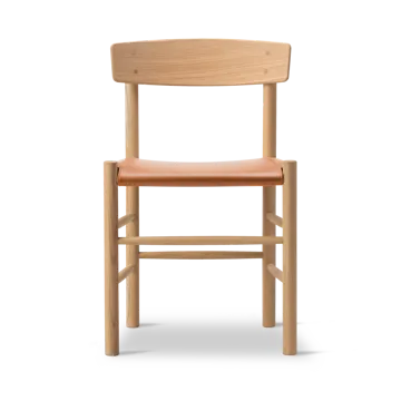 J39 stoel - Lichtgeoliede eik-leer Omni 307 Cognac - Fredericia Furniture