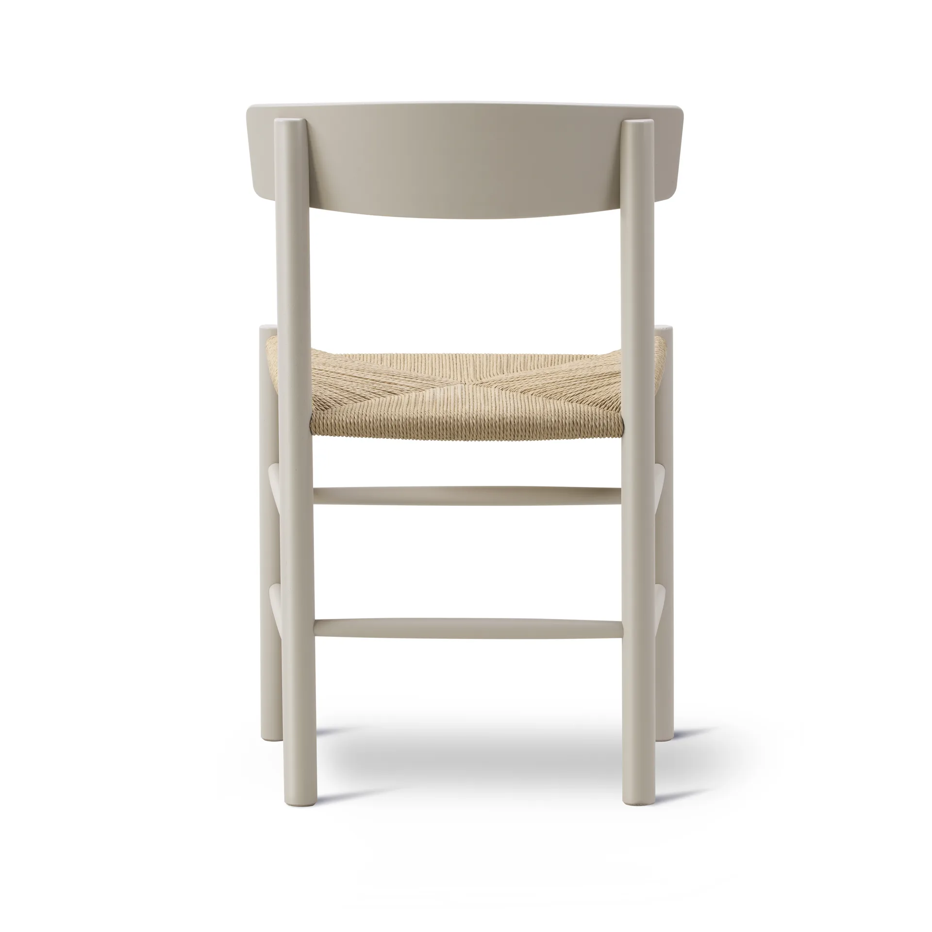 J39 stoel, Pebble grey – gevlochten natuur Fredericia Furniture