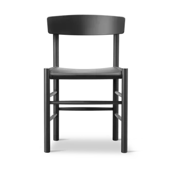 J39 stoel - Zwartgelakt beuken – leer Omni 301 zwart - Fredericia Furniture