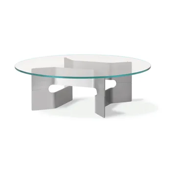 JG salontafel Ø98 cm - Glas – geborsteld aluminium - Fredericia Furniture