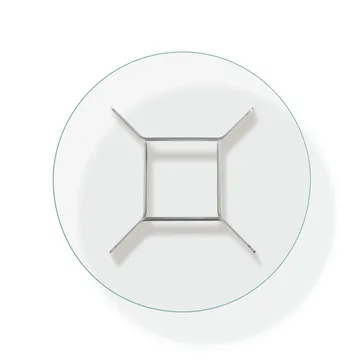 JG salontafel Ø98 cm - Glas – geborsteld aluminium - Fredericia Furniture