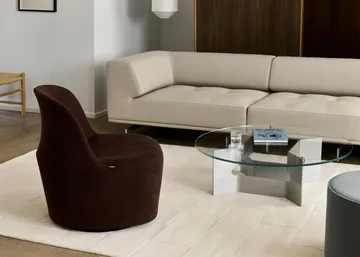 JG salontafel Ø98 cm - Glas – geborsteld aluminium - Fredericia Furniture