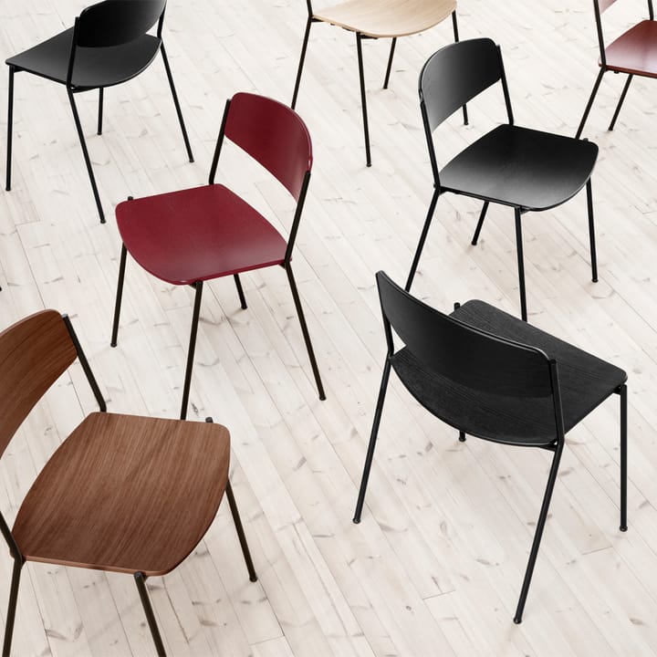Lynderup 3080 stoel, Rood esdoorn-zwart stalen frame Fredericia Furniture