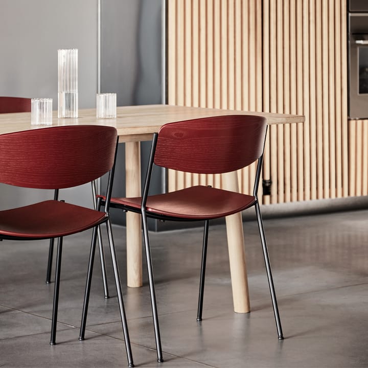 Lynderup 3080 stoel, Rood esdoorn-zwart stalen frame Fredericia Furniture