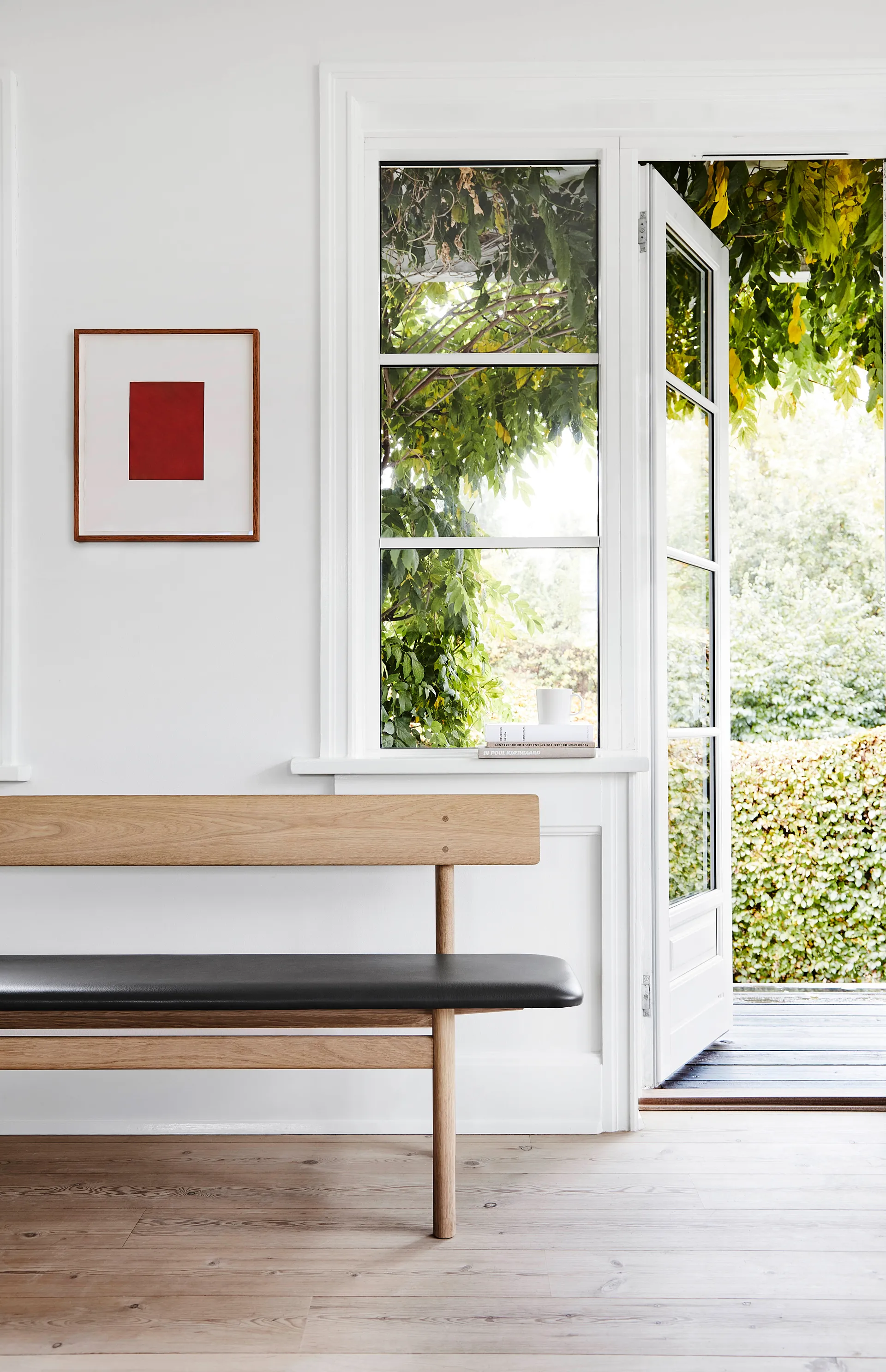 Mogensen 3171 bank, Gezeept eiken – leer Omni 301 zwart Fredericia Furniture