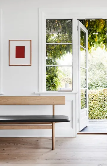 Mogensen 3171 bank - Gezeept eiken – leer Omni 301 zwart - Fredericia Furniture