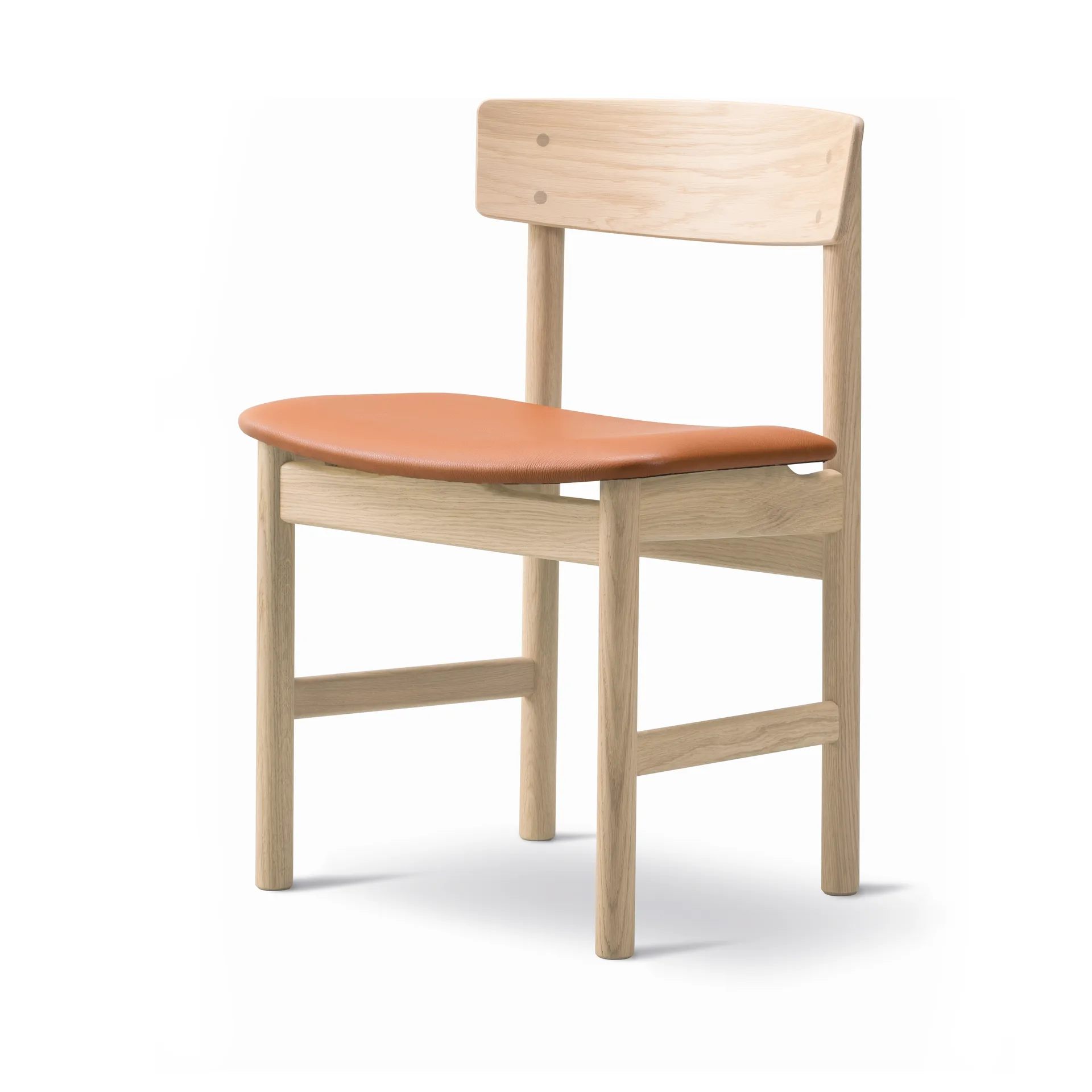 Mogensen 3236 stoel, Gezeept eiken – leer cognac 307 Fredericia Furniture