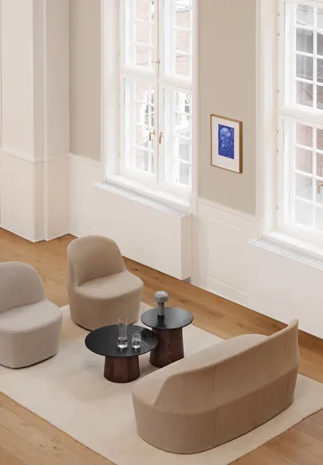 Niveau salontafel Ø61cm - Black Marquina – as bruin gebeitst - Fredericia Furniture