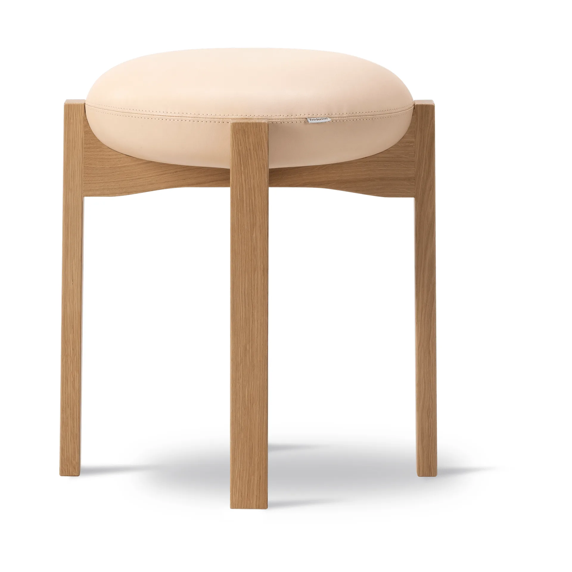 Pioneer poef laag, Leer Vegeta 90-gelakt eiken Fredericia Furniture