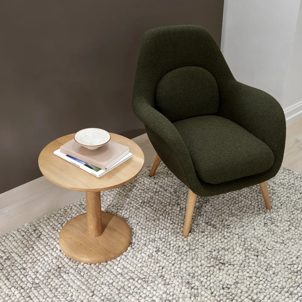 Pon bijzettafel, Zwartgelakte eik, Ø40 cm Fredericia Furniture