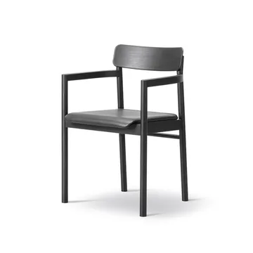 Post 3445 armstoel - Zwart gelakte eik - Fredericia Furniture