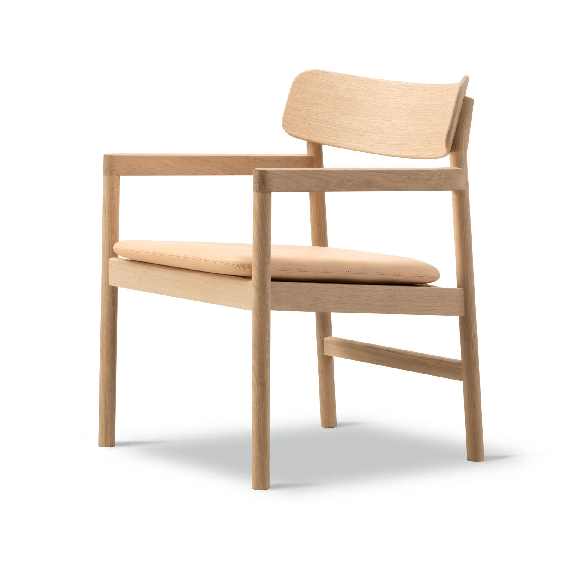 Post loungestoel, Vegeta leer-lichtgeolied eiken Fredericia Furniture