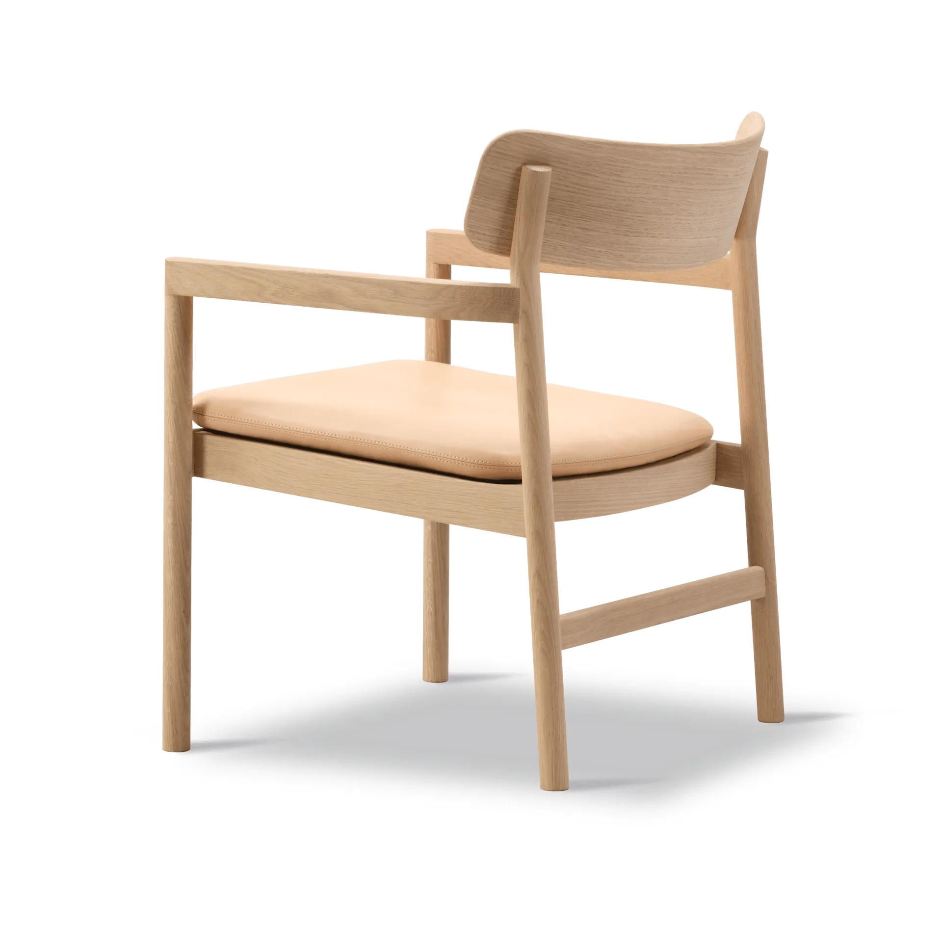 Post loungestoel, Vegeta leer-lichtgeolied eiken Fredericia Furniture