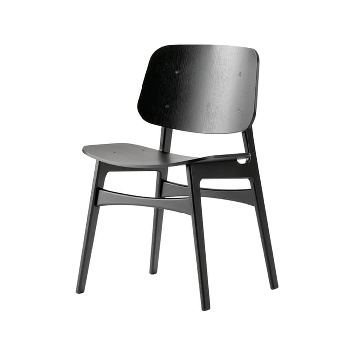 Søborg houten stoel - Zwartgelakte eik-zwartgelakt eikenstatief - Fredericia Furniture