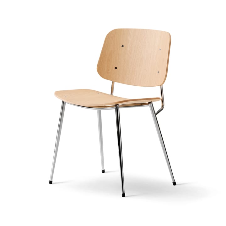 Søborg Metal stoel - Klarlakken eik-chroomframe - Fredericia Furniture