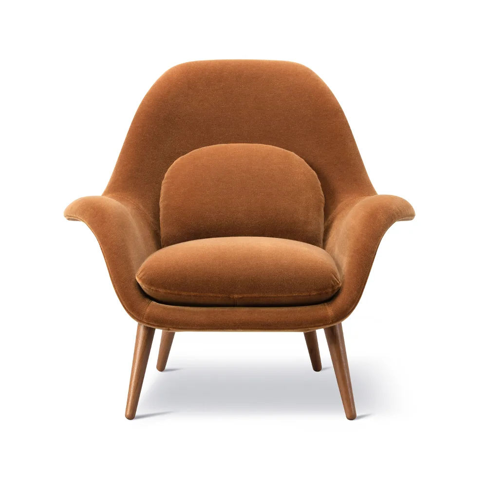 Swoon fauteuil, Grand Mohair 2103 – rookgekleurd eiken Fredericia Furniture