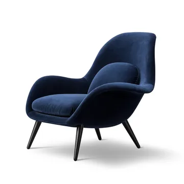 Swoon fauteuil - Harald 792 blauw – zwart eiken - Fredericia Furniture