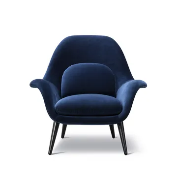 Swoon fauteuil - Harald 792 blauw – zwart eiken - Fredericia Furniture