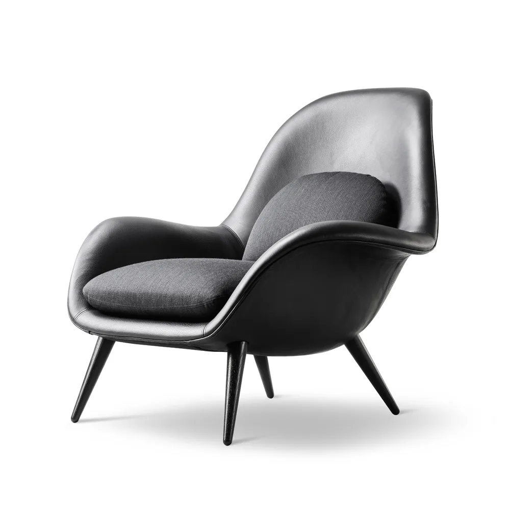 Swoon fauteuil, Leer 88 – zwart eiken – Balder 192 Fredericia Furniture