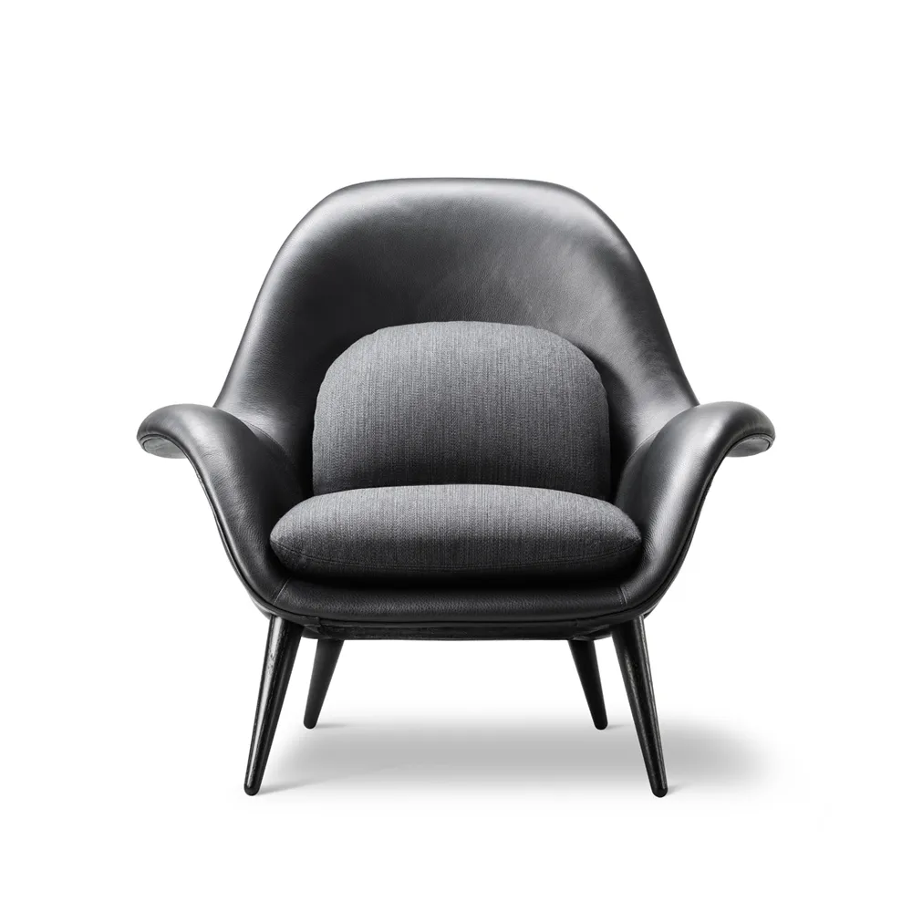 Swoon fauteuil, Leer 88 – zwart eiken – Balder 192 Fredericia Furniture