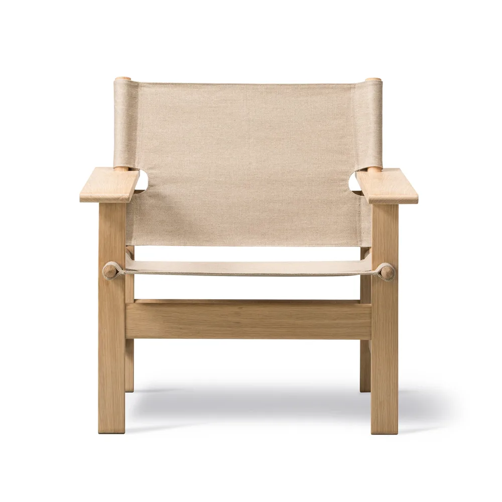 The Canvas Chair fauteuil, Canvas naturel-lichtgeolied eikenonderstel Fredericia Furniture