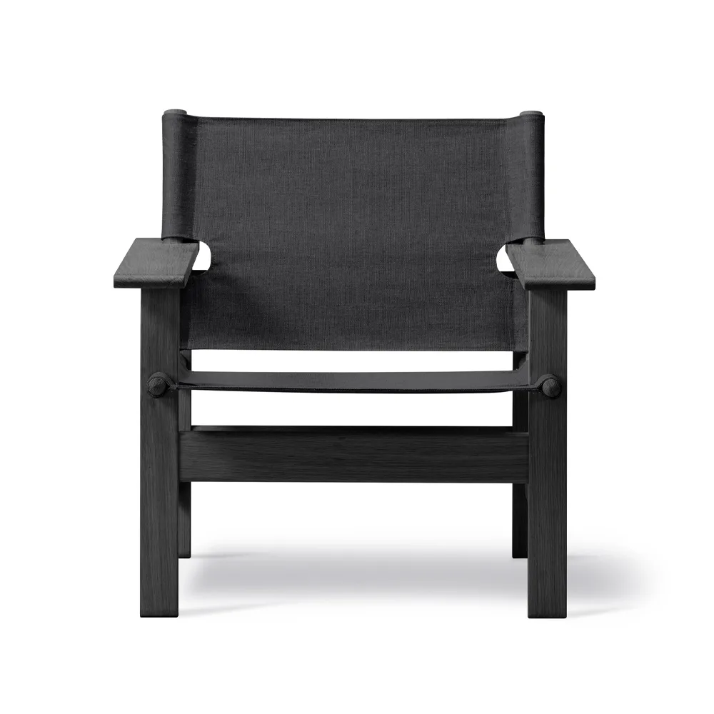 The Canvas Chair fauteuil, Canvas zwart-zwartgelakte eik Fredericia Furniture