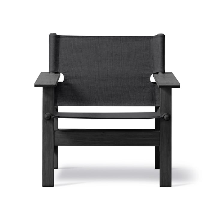 The Canvas Chair fauteuil - Canvas zwart-zwartgelakte eik - Fredericia Furniture