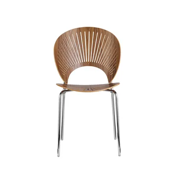 Trinidad 3398 stoel - Gelakt walnoot-been chroom - Fredericia Furniture