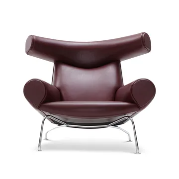 Wegner Ox fauteuil - Leer Max 93 – chroom - Fredericia Furniture