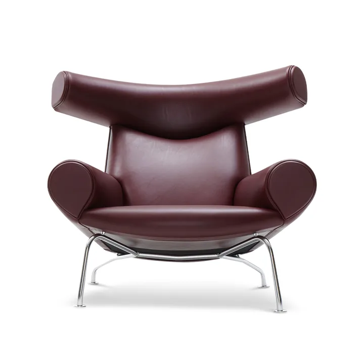 Wegner Ox fauteuil - Leer Max 93 – chroom - Fredericia Furniture