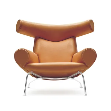 Wegner Ox fauteuil - Leer Max 95 – chroom - Fredericia Furniture