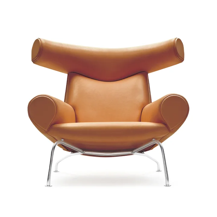 Wegner Ox fauteuil - Leer Max 95 – chroom - Fredericia Furniture