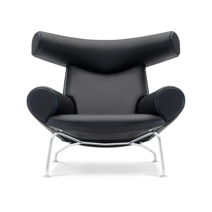 Wegner Ox fauteuil - Leer Max 98 – chroom - Fredericia Furniture