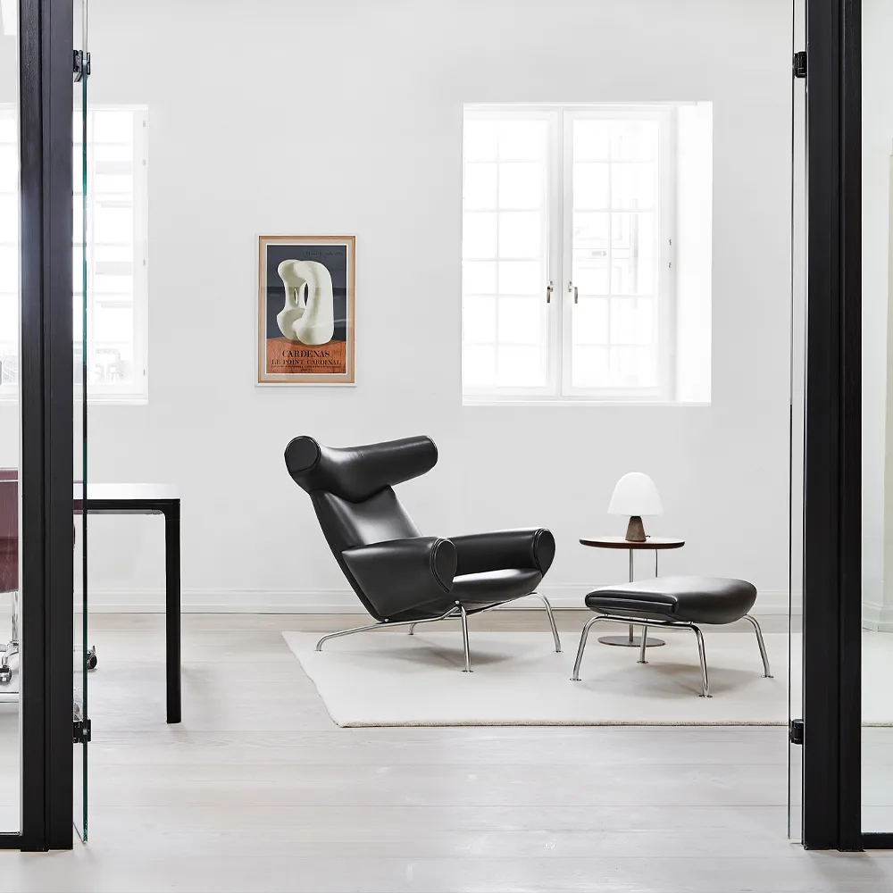 Wegner Ox fauteuil, Leer Max 98 – chroom Fredericia Furniture
