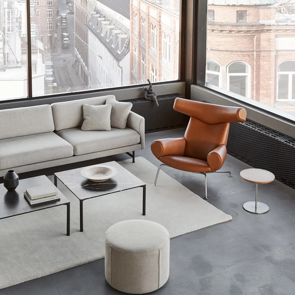 Wegner Ox fauteuil, Leer Vegeta 90 – chroom Fredericia Furniture