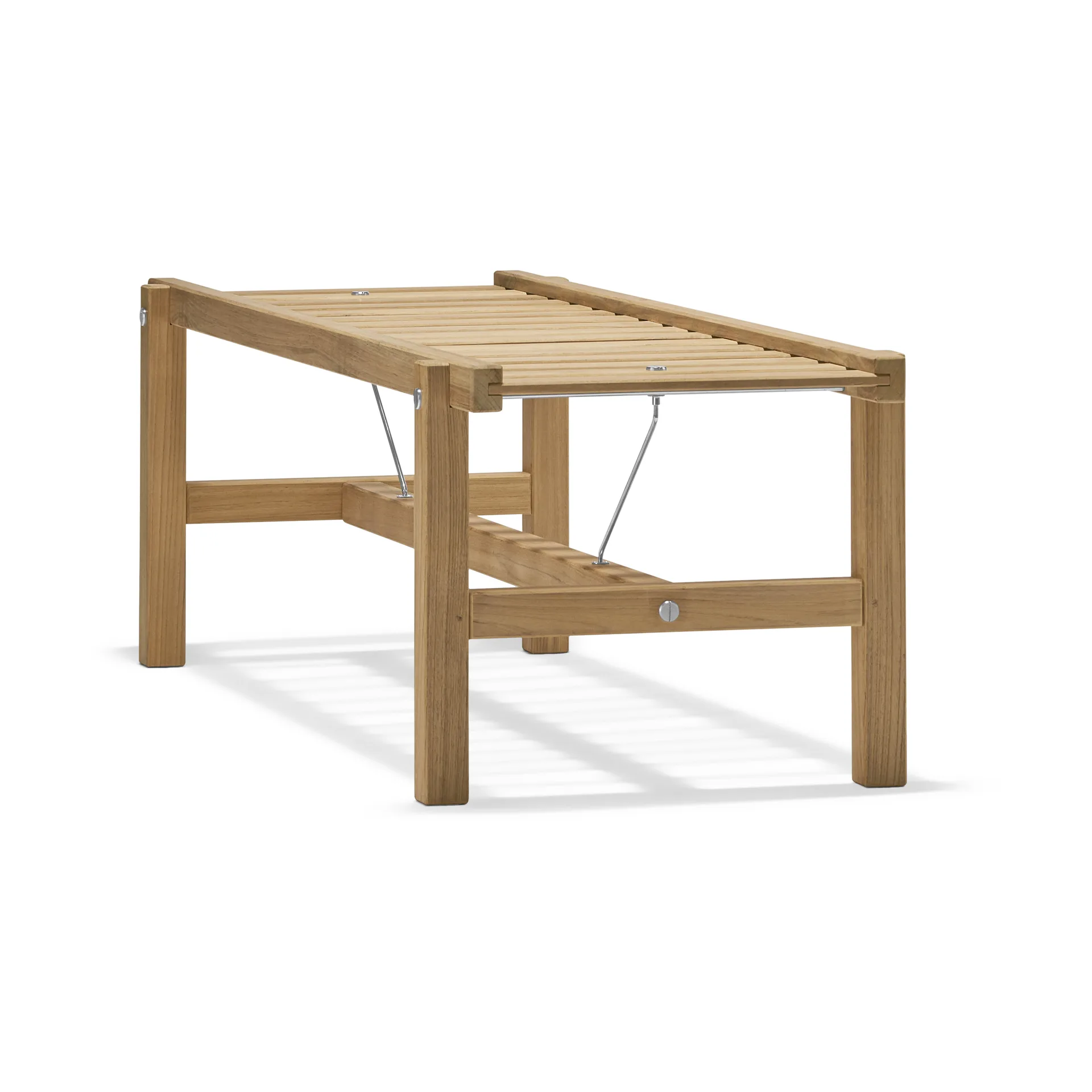 45 bank, Teak, 135 cm Fri Form