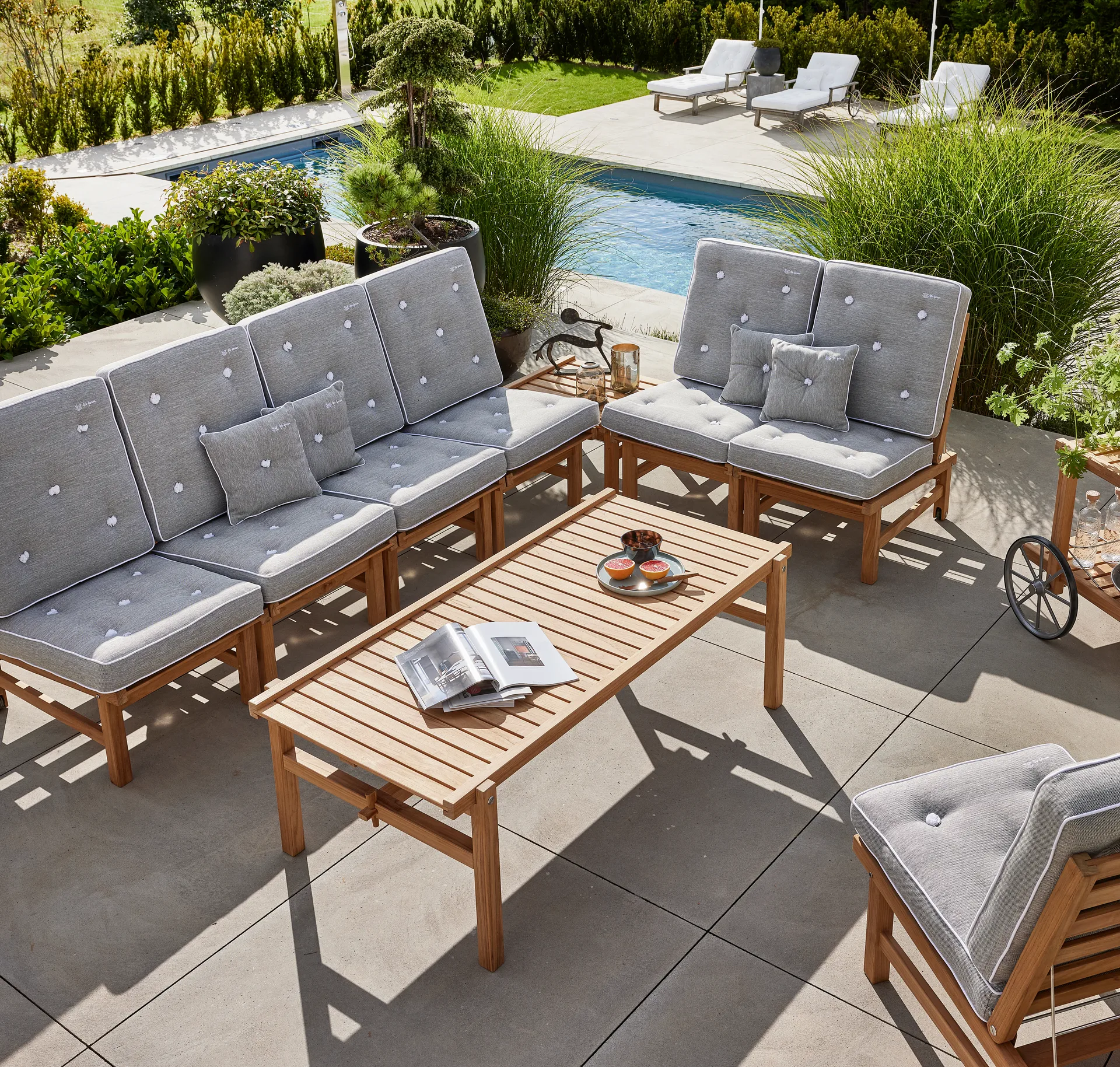 63 tafel, Teak, 150x73x51 cm Fri Form