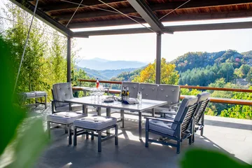 65 tafel - Grijs, 124x122x72 cm - Fri Form