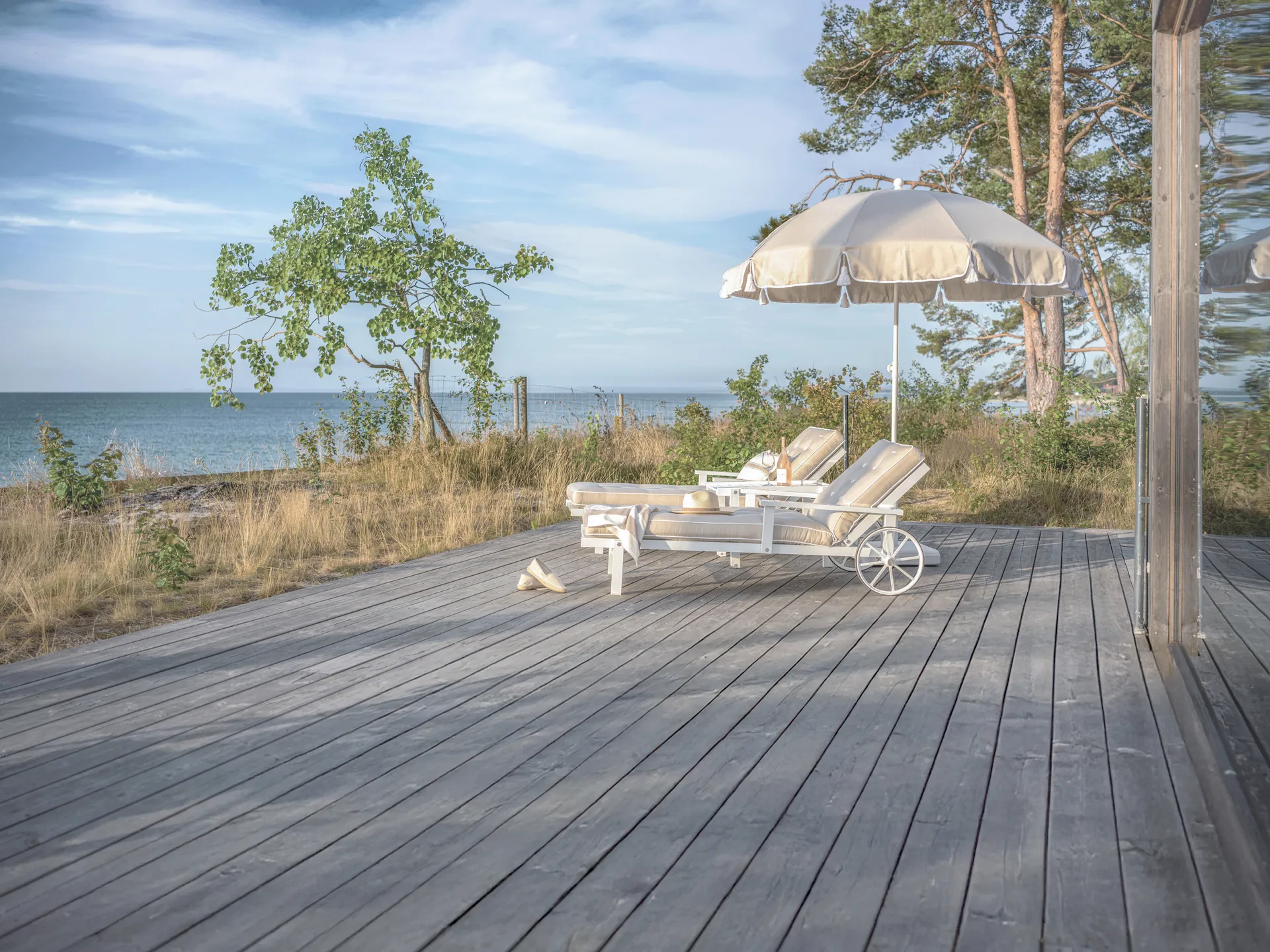 90 parasol, Beige, Ø220 cm Fri Form