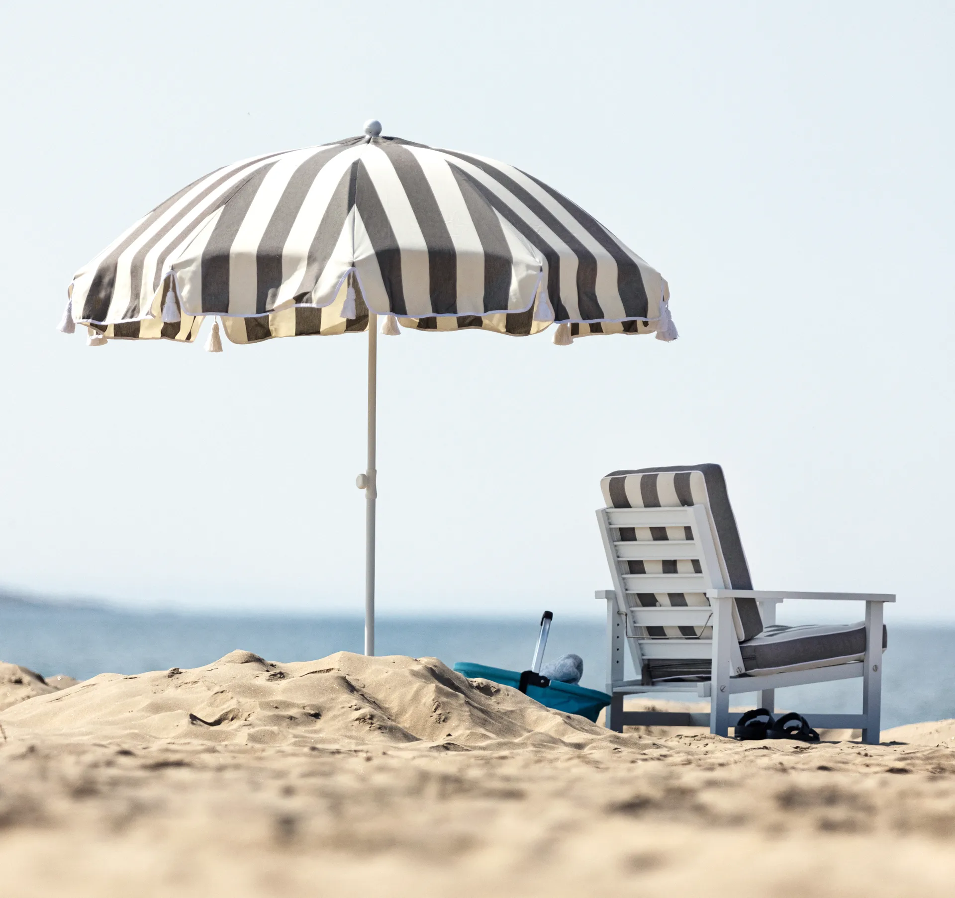 90 parasol, Crown gestreept, Ø220 cm Fri Form