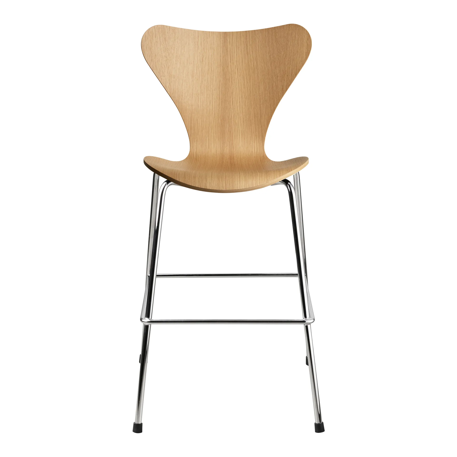 3177 Series 7 Junior kruk chroom, Lacquered oak veneer Fritz Hansen