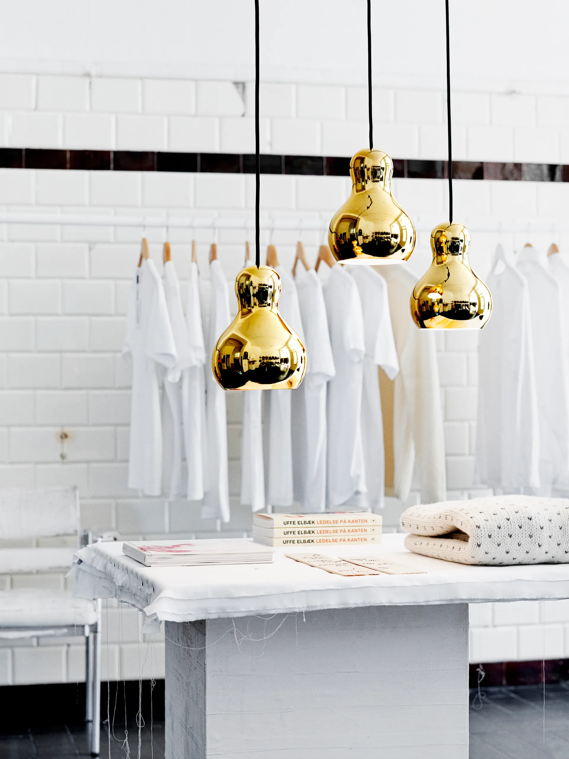 Calabash P1 hanglamp, Goud Fritz Hansen