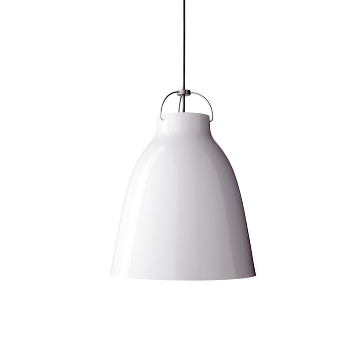 Caravaggio 1 Hanglamp - Wit glanzend-grijs textielsnoer - Fritz Hansen