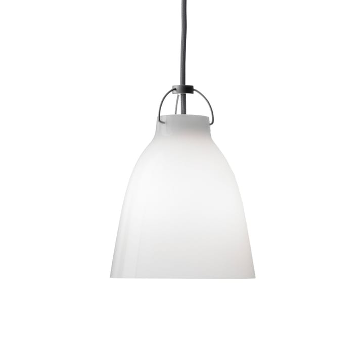 Caravaggio 1 Hanglamp - Wit opaalglas-grijs textielsnoer - Fritz Hansen