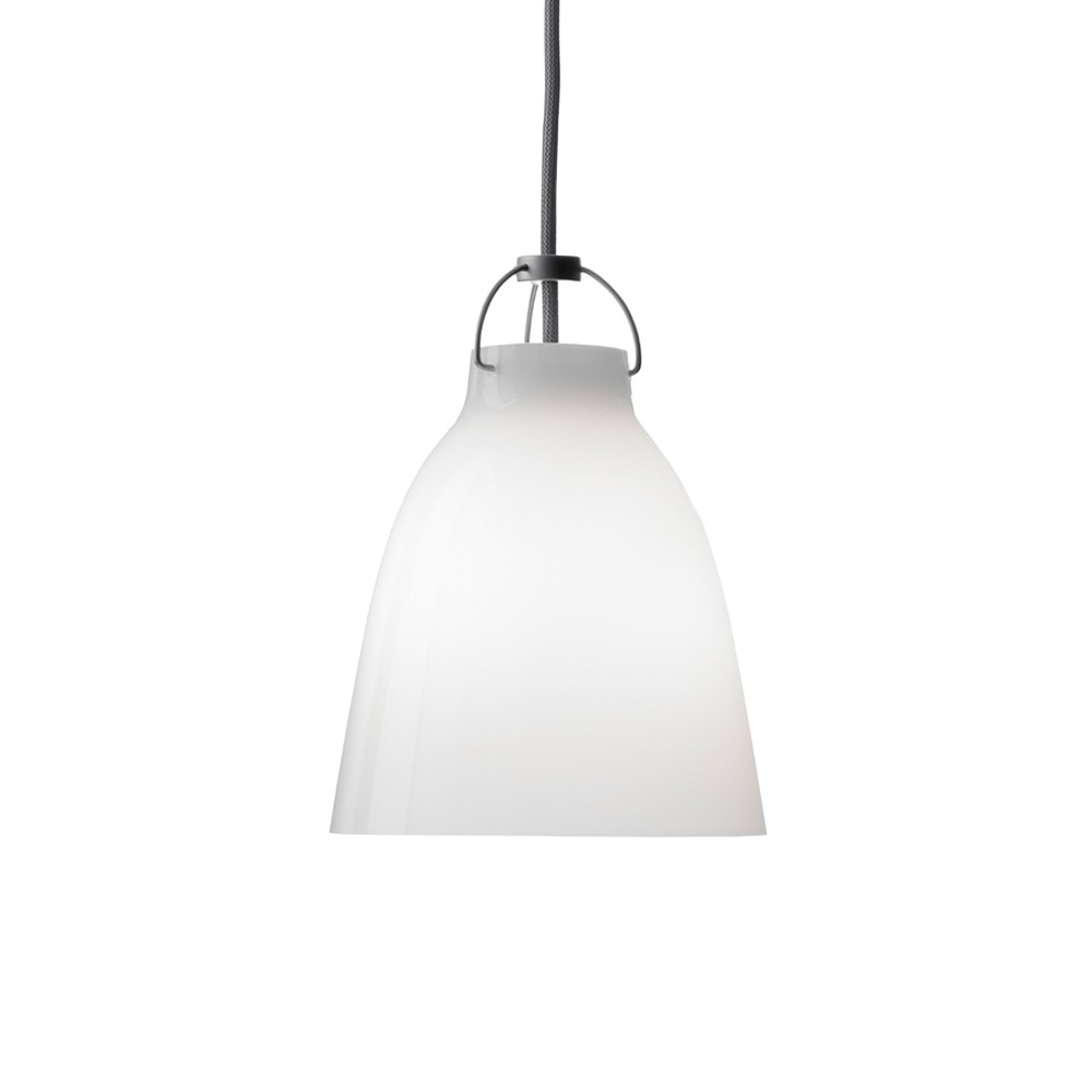 Fritz Hansen Caravaggio 1 Hanglamp Wit opaalglas-grijs textielsnoer