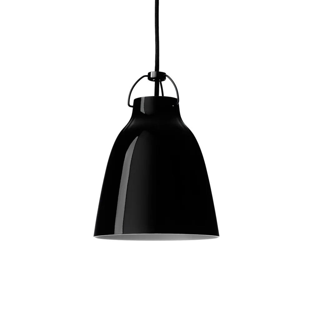 Caravaggio 1 Hanglamp, Zwart-zwart textielsnoer Fritz Hansen